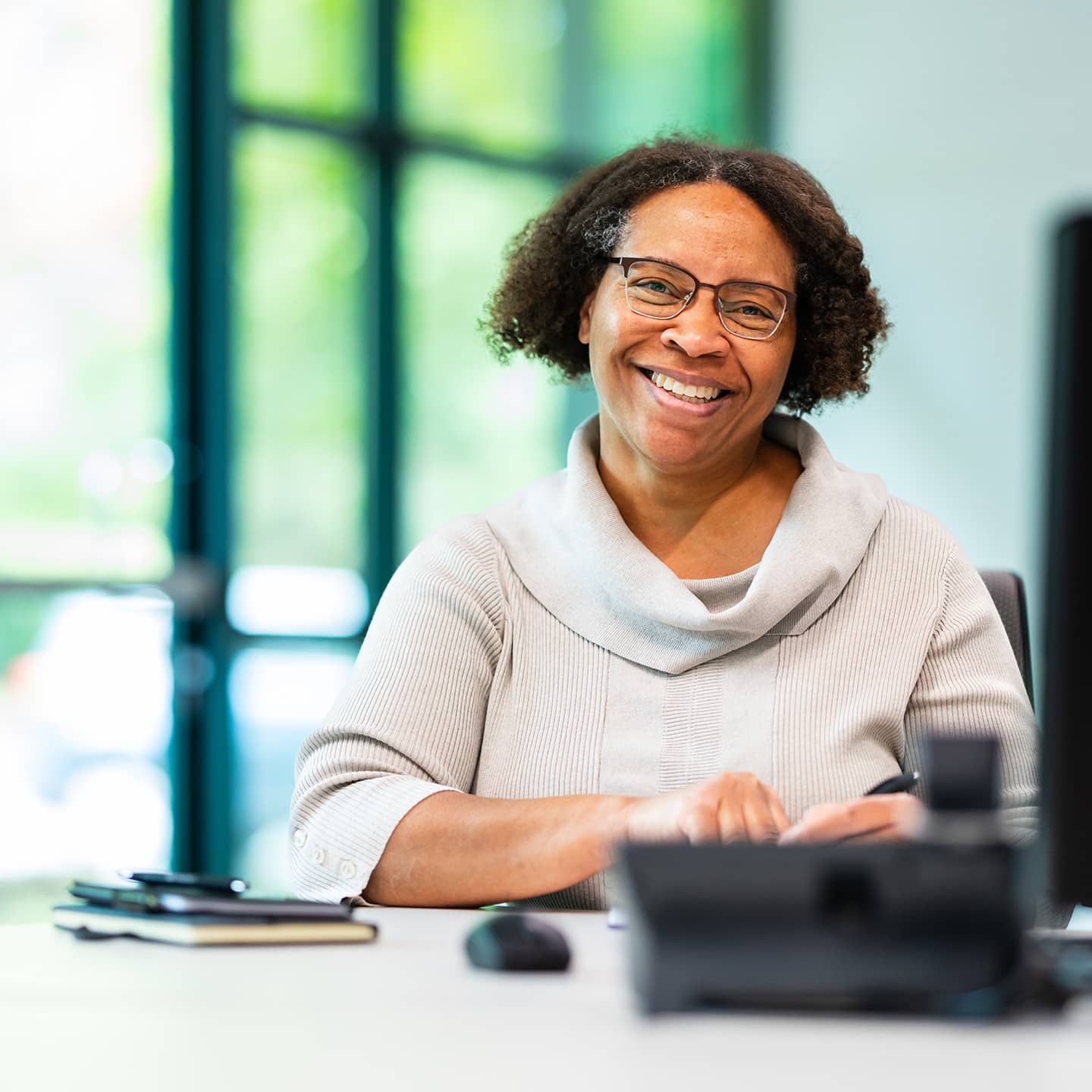 Woman at a computer