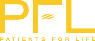 The letters "PFL" displayed in a golden yellow san serif font with the three Audigy waves making up the lower arm of the "F."